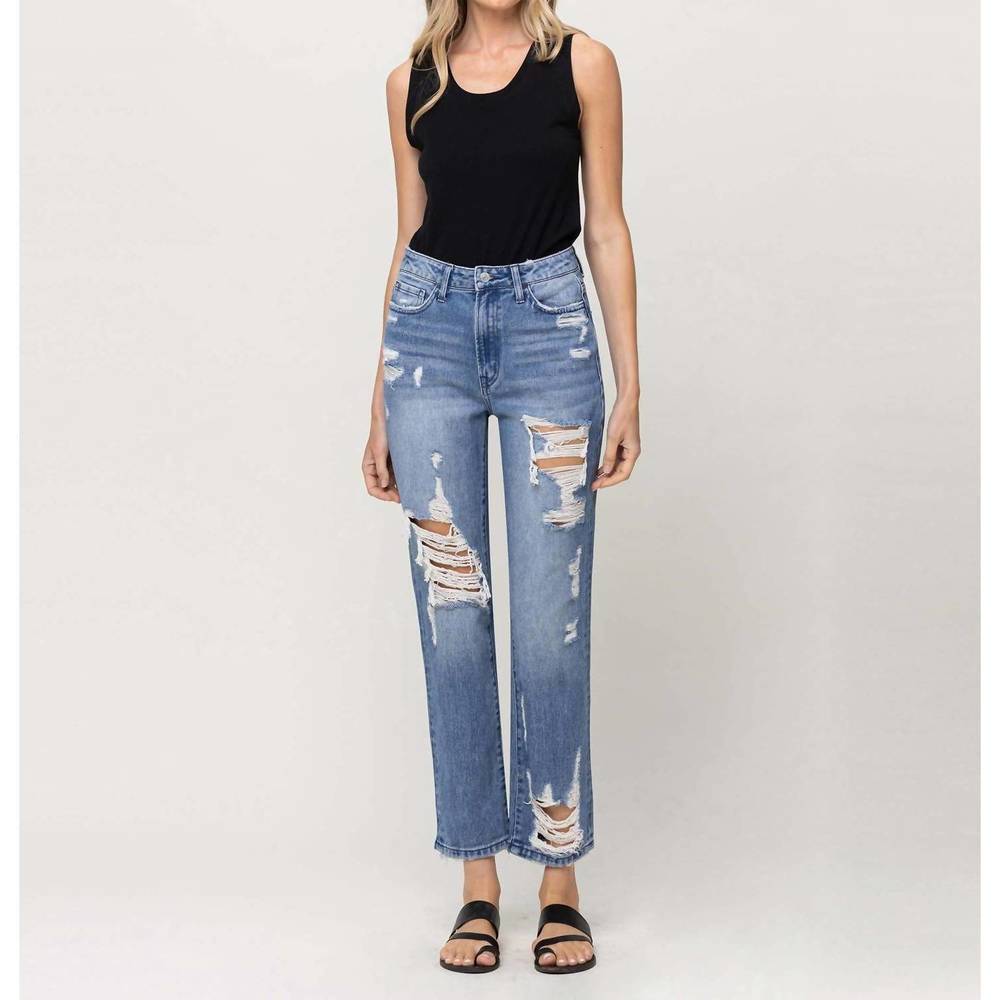 Flying Monkey High Rise Distressed Light Blue Jeans 29 EUC